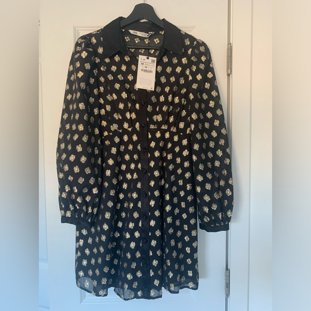 Zara gold sparkled dress